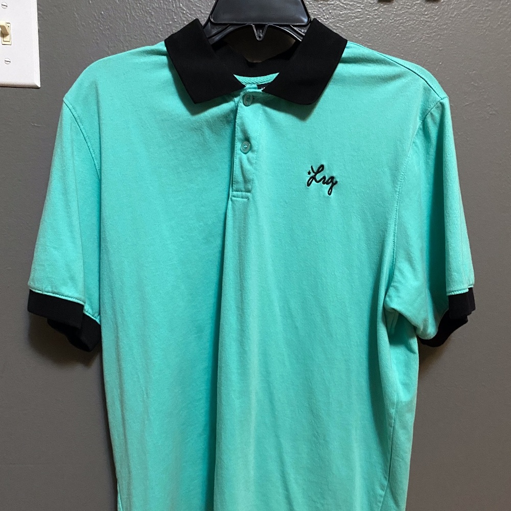 Mens LRG Teal Polo shirt